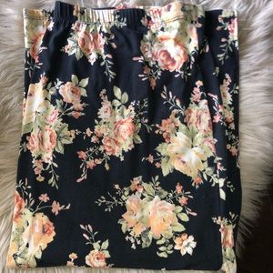 Charlotte Russe long black floral print skirt